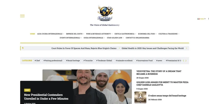 Homepage di FoodWriter Journal